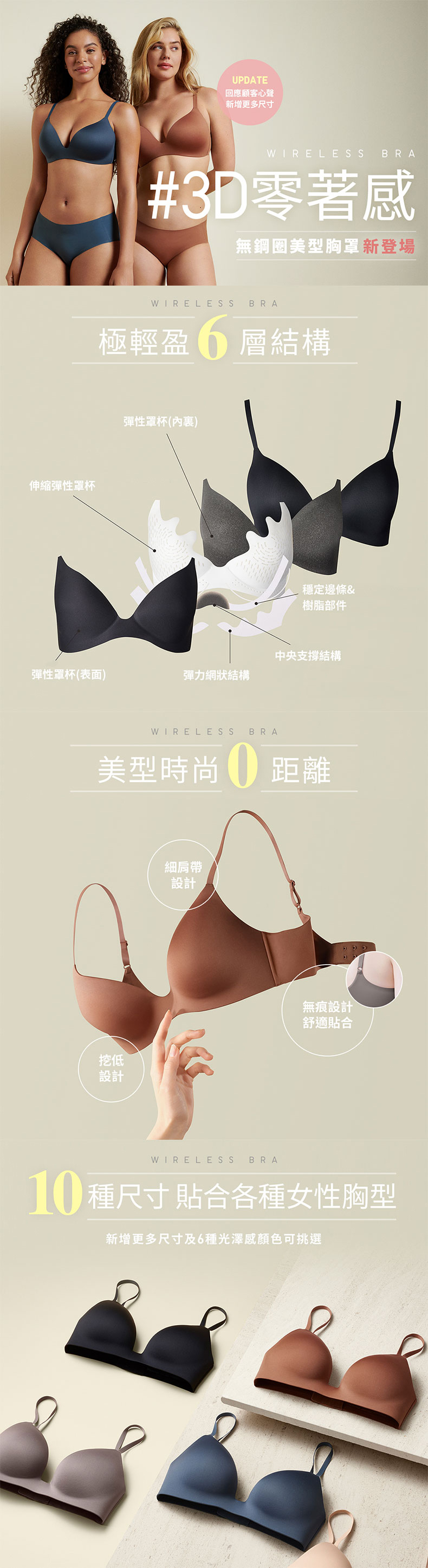 女裝無鋼圈美型胸罩(3D包覆)#新尺寸| UNIQLO台灣